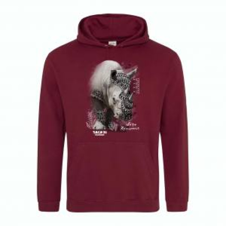 Sweatshirt à capuche Rhino Native Tribes Safari de Peaugres  transfert Col Safari de Peaugres Burgundy XS