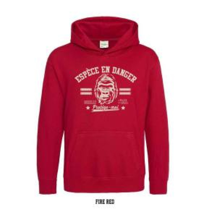 Sweatshirt à capuche Sérigraphie Gorille Espèce en Danger Vallée des Singes Airforce Blue S