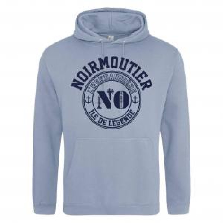 Sweatshirt à capuche Sérigraphie Noirmoutier Île de Légende Airforce Blue S