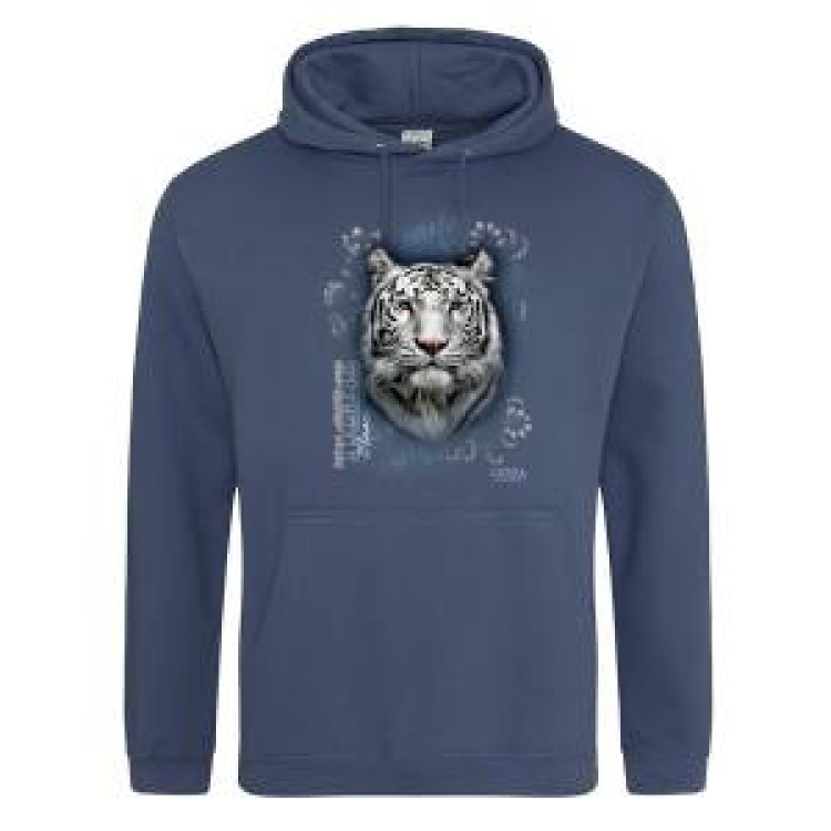 Sweatshirt &agrave; capuche Tigre Blanc Intemporel Cerza Airforce Blue S