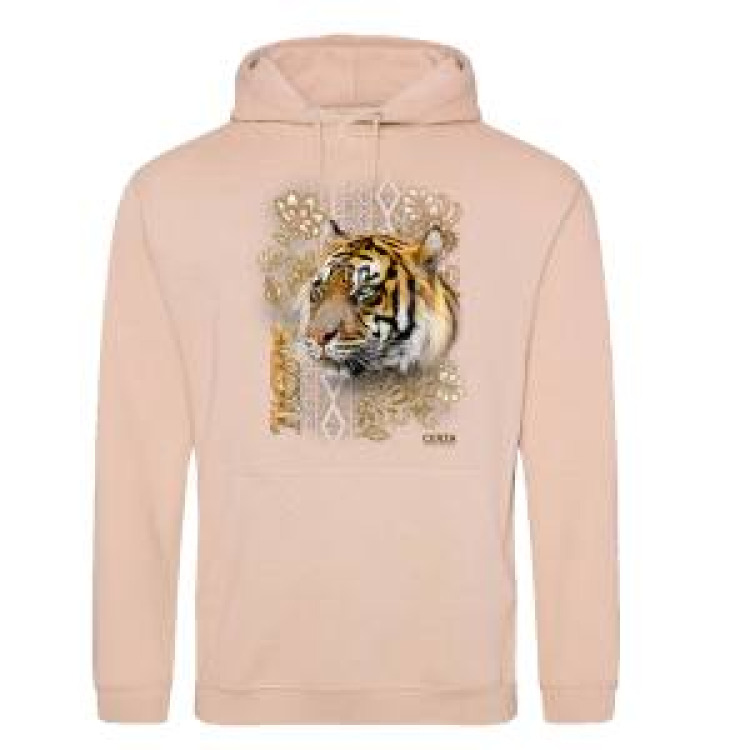 Sweatshirt &agrave; capuche Tigre Intemporel Cerza Peach Perfect S