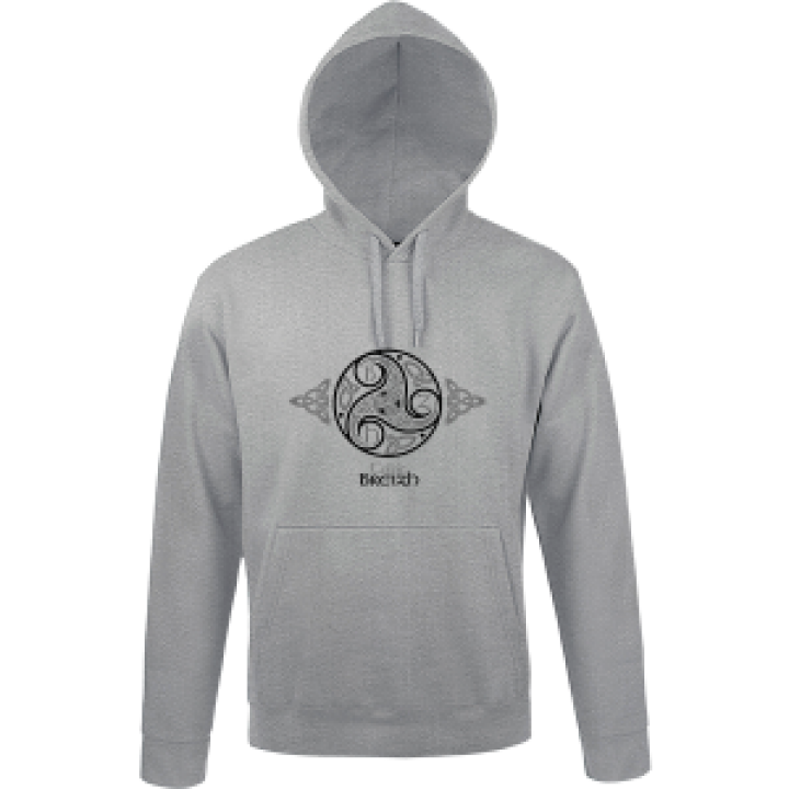 Sweatshirt à capuche Triskell Couleurs Gris Gris Chiné M