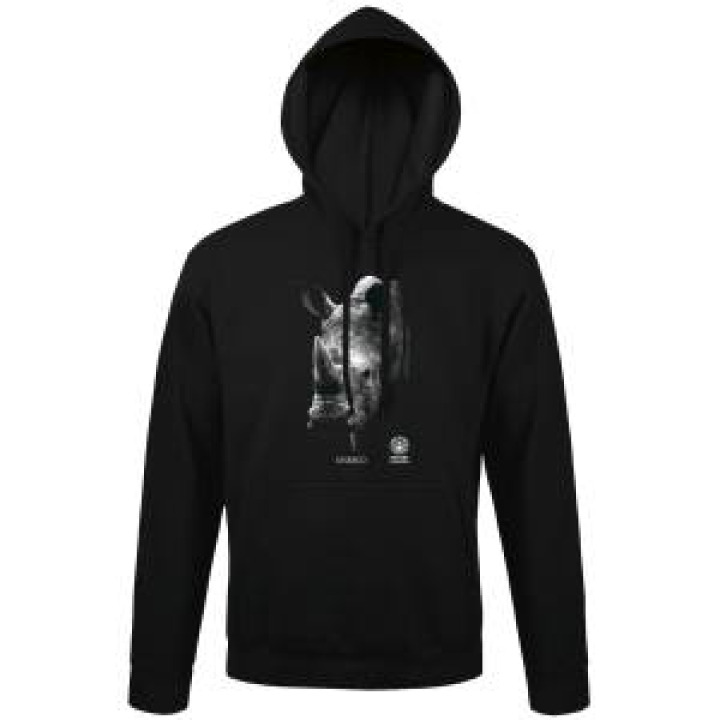 Sweatshirt à capuche Unesco Modèle Exclusif Gamme Black Zoo de Thoiry Noir S
