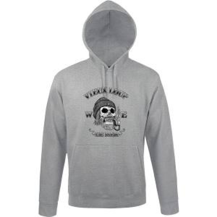 Sweatshirt à capuche Vieux Loup de Mer Gris Chiné XS
