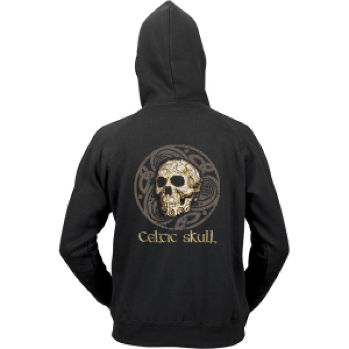 Sweatshirt à capuche zippé Celtic Skull Tête de Mort Black M