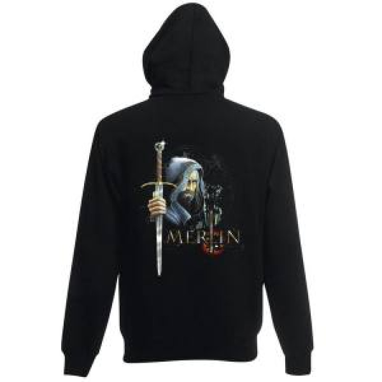Sweatshirt &agrave; capuche zipp&eacute; Merlin avec Capuche + Excalibure Black L