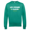 Sweatshirt col rond Les Copains &agrave; Ol&eacute;ron + transfert manche gauche Made Ile Vert jade S