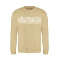 Sweatshirt col rond Origine Frise Girafe et Masques + transfert Col Amn&eacute;ville Charcoal S