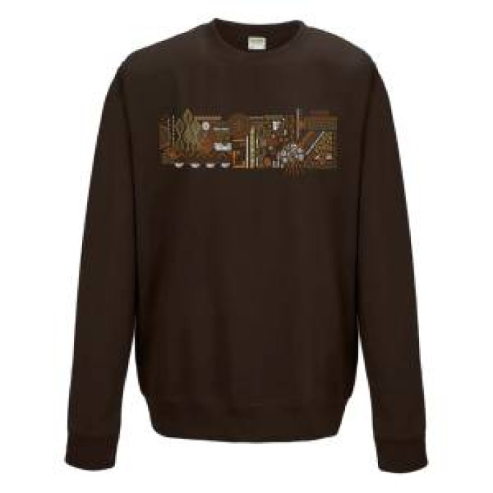 Sweatshirt col rond Origines Cerza  transfert Col Cerza Chocolat M