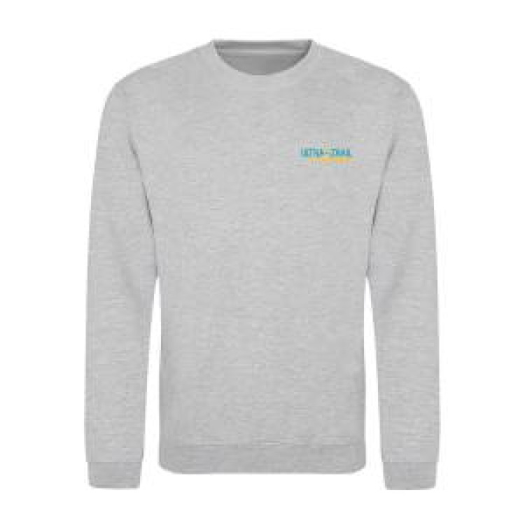 Sweatshirt col rond Transfert Ultra Trail + transfert manche gauche Carte + Oiso Gris Chin&eacute; S