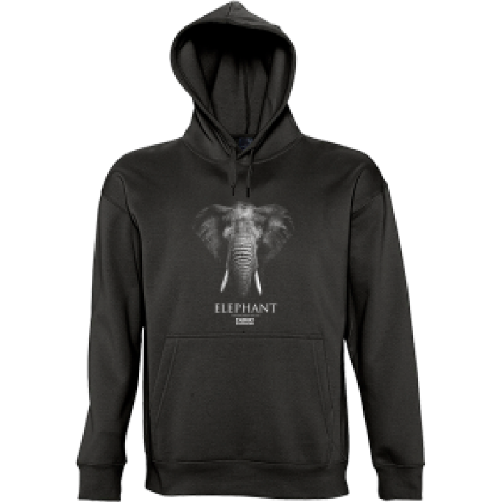 Sweatshirt enfant à capuche Éléphant Gamme Black Zoo de Thoiry Noir 10 ans