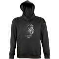 Sweatshirt enfant &agrave; capuche Lion Gamme Black Zoo de Thoiry Noir 8 ans
