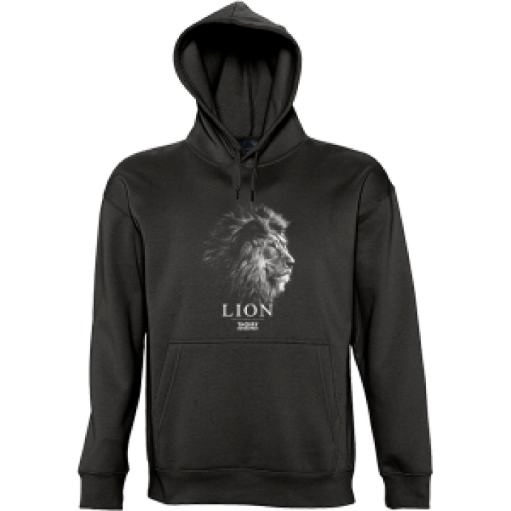 Sweatshirt enfant à capuche Lion Gamme Black Zoo de Thoiry Noir 10 ans