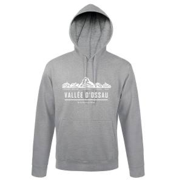 Sweatshirt enfant à capuche Sérigraphie Vallée DOssau Panoramique de 5 Montagne Logo 2022 Marine 
