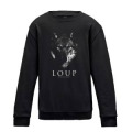 Sweatshirt enfant col rond Loup Gamme Black Bioparc Jet Black 5/6 ans