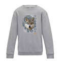 Sweatshirt enfant col rond Loup Intemporel Bioparc Heather Grey 5/6 ans