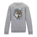 Sweatshirt enfant col rond Loup Intemporel Zoo Boissière du Dore Heather Grey 5/6 ans