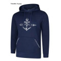 Sweatshirt unisexe &agrave; capuche Ancre 64 Pays Basque + transfert Poches Terre de Marin French Marine S