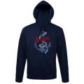 Sweatshirt unisexe &agrave; capuche Ancre Bleue Bretagne French Marine S
