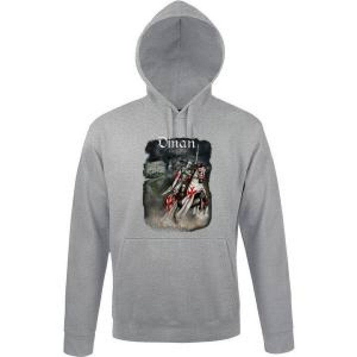 Sweatshirt unisexe à capuche Chevalier Dinan Gris Chiné XS