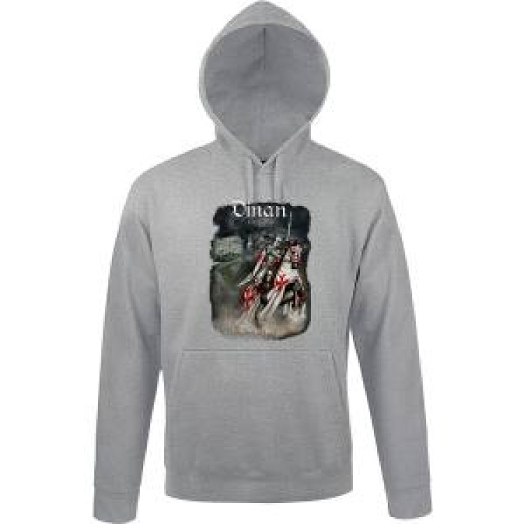 Sweatshirt unisexe &agrave; capuche Chevalier Dinan Gris Chin&eacute; L