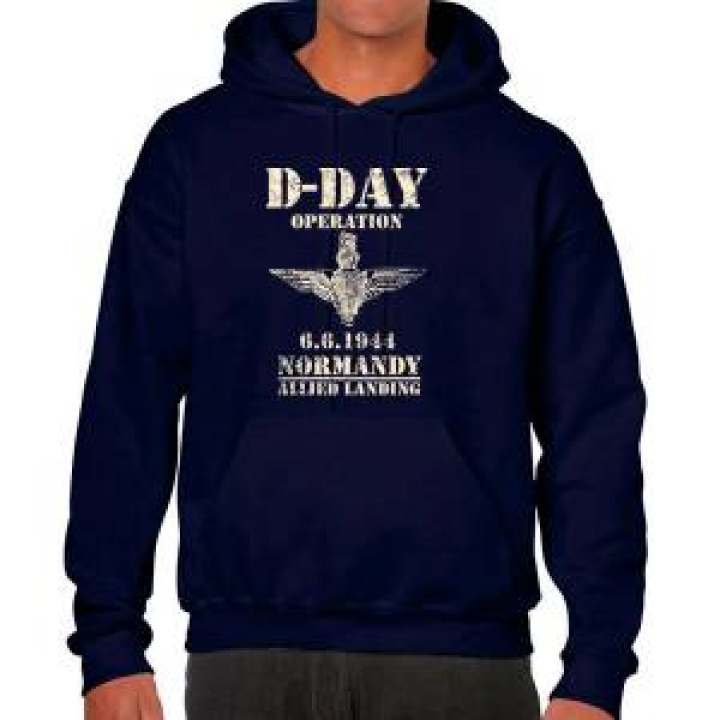 Sweatshirt unisexe à capuche DDay Operation Navy S