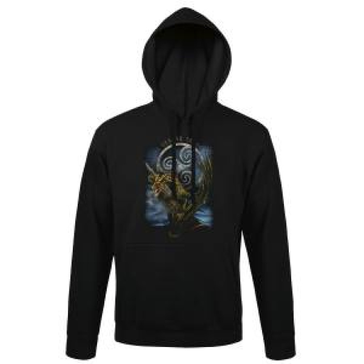 Sweatshirt unisexe &agrave; capuche Dragon Celtik Tales Noir S