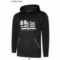 Sweatshirt unisexe &agrave; capuche Drapeau Bretagne + transfert Poches Breizh Da Viken Noir S