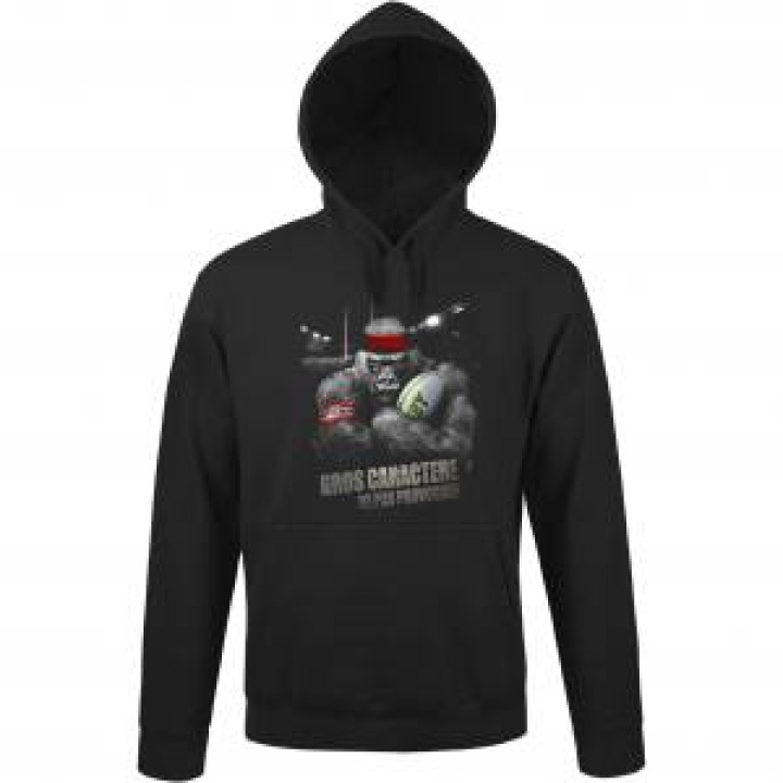 Sweatshirt unisexe à capuche Gros Caractère Noir S