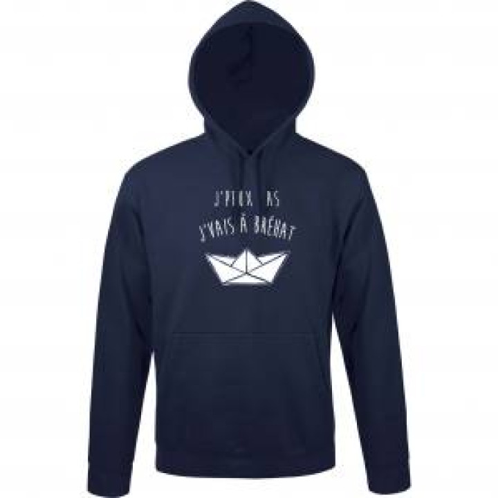 Sweatshirt unisexe à capuche Jpeux Pas Jvais à Bréhat Exclusif French Marine M