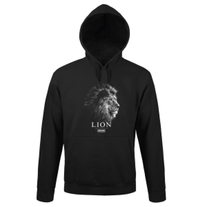 Sweatshirt unisexe à capuche Lion Gamme Black Zoo de Thoiry Noir M