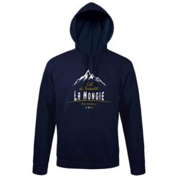 Sweatshirt unisexe à capuche Montagne Col du Tourmalet 2115m la Mongie French Marine M