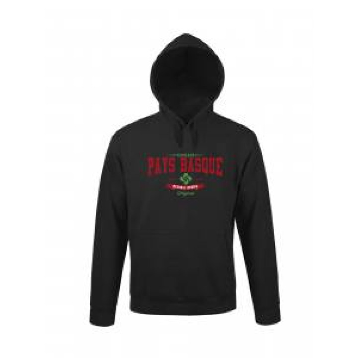Sweatshirt unisexe à capuche Pays Basque Original Euskadi Noir S