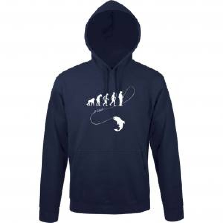 Sweatshirt unisexe &agrave; capuche P&ecirc;che Evolution Br&eacute;hat (Exclusif) French Marine L