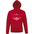 Sweatshirt unisexe &agrave; capuche R&eacute;gion Ouest Dept Bretagne en Rouge (C&ocirc;tes d&rsquo;Armor 22) + transfert Bretagne Rouge M