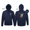 Sweatshirt unisexe &agrave; capuche SNSM la Mer sans l&rsquo;amer Port en Bessin + transfert Crevette manche droite 6 Cm French Marine XS