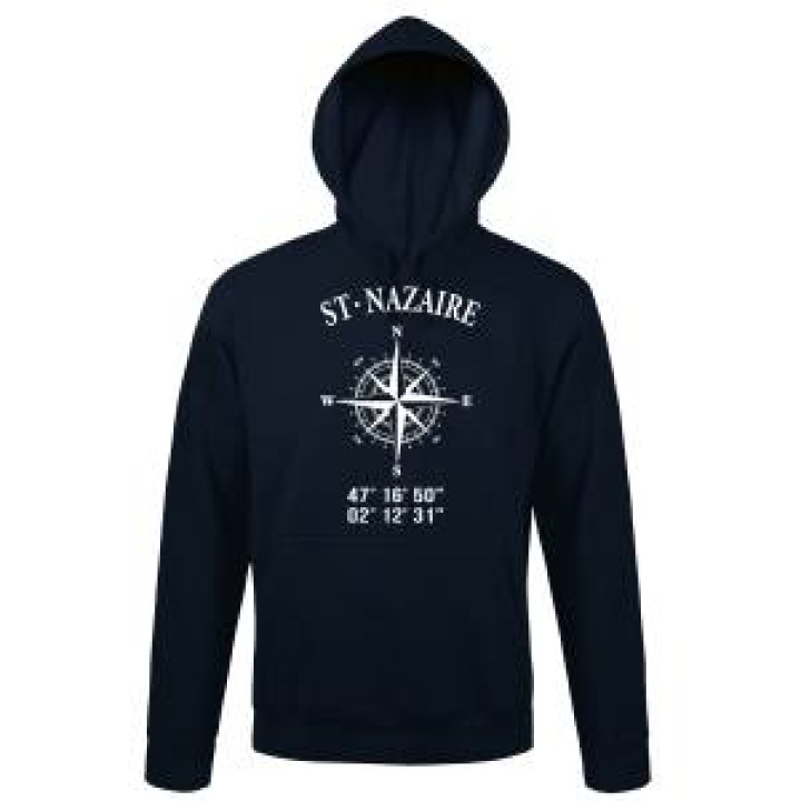 Sweatshirt unisexe à capuche St Nazaire GPS French Marine M