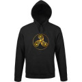Sweatshirt unisexe &agrave; capuche Triskel M&eacute;tallique Noir S