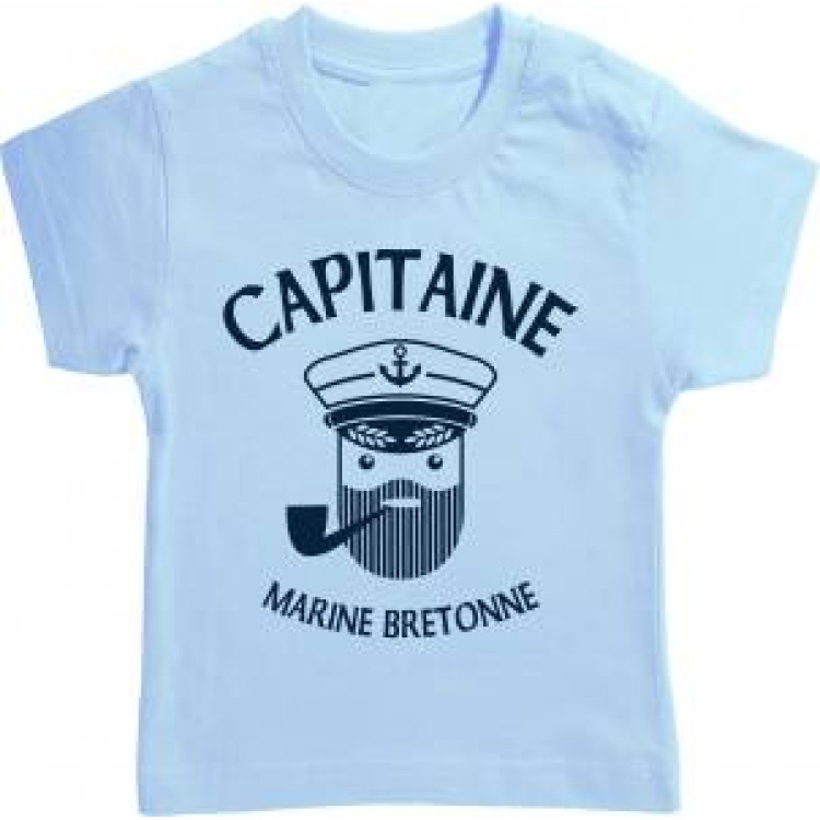 T-shirt b&eacute;b&eacute; Capitaine Marine Bretonne Baby blue 18/23 mois