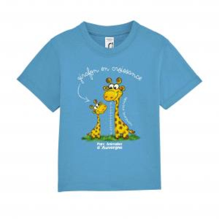 T-shirt bébé Girafe Parc Animalier d’Auvergne Aqua 12/18 mois
