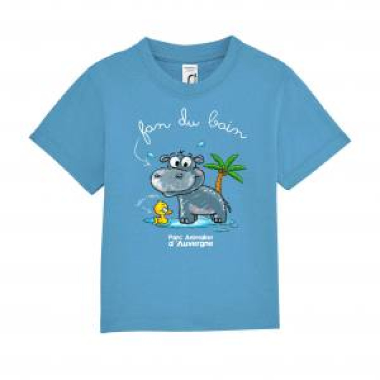 T-shirt bébé Hippo Parc Animalier d’Auvergne Aqua 12/18 mois