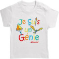 T-shirt bébé Je suis un Génie (Version Rouge) Blanc 3/6 mois