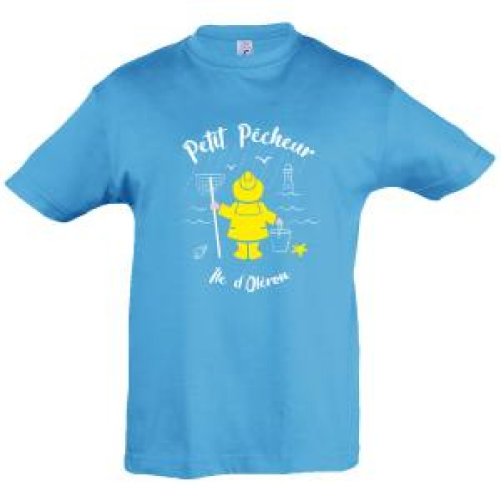Tshirt bébé Petit Pêcheur dun Jour Île dOléron Aqua 1218 mois