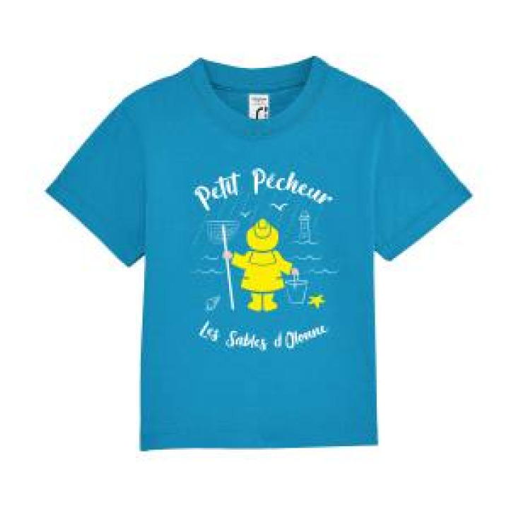 Tshirt bébé Petit Pêcheur dun Jour les Sables dOlonne Aqua 1218 mois