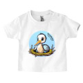 T-shirt bébé Transfert Cigogne Garçon dans Son Nid Strasbourg Alsace France Blanc 3/6 mois