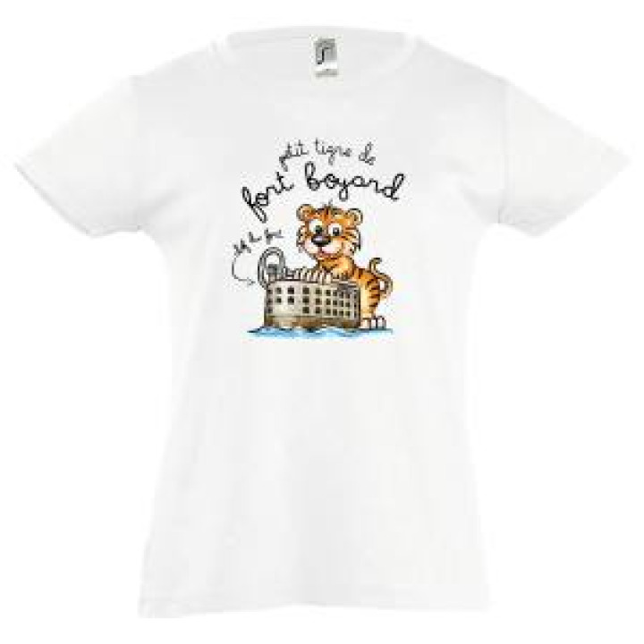 Tshirt bébé Transfert Tigre Fort  Fort Boyard Blanc 36 mois
