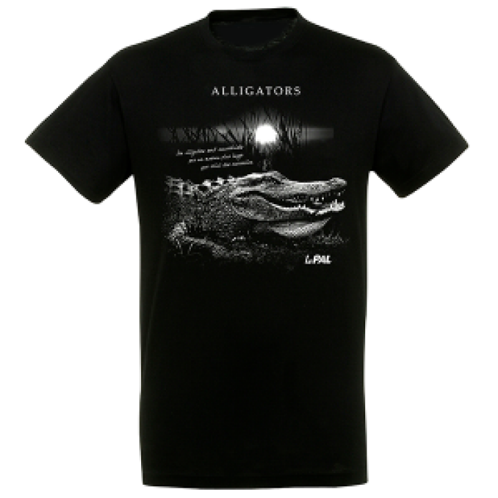 Tshirt bio Alligator Gamme Black le Pal  transfert Col le Pal Black S