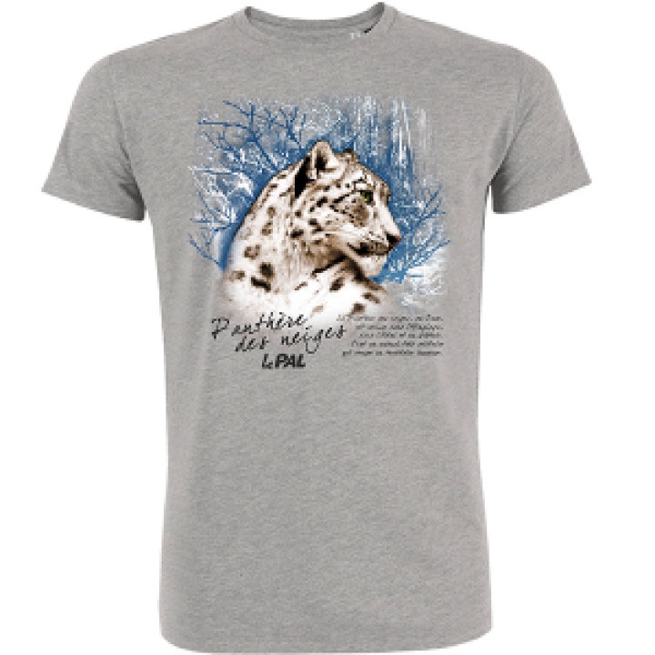 Tshirt bio Panthère des Neiges le Pal Heather Grey M