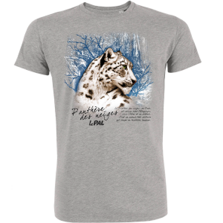 T-shirt bio Panthère des Neiges le Pal Heather Grey XXL