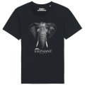 T-shirt bio Tête D'éléphant Gamme Black + transfert Col Zoo de Champrepus Black S